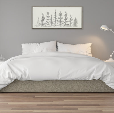 Sylvie Minimalist Evergreen Trees Sketch Framed Canvas