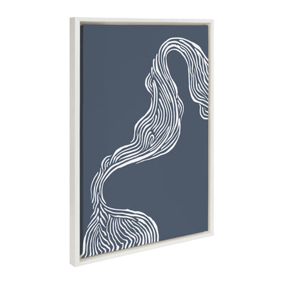 Sylvie Rich Blue Abstract River Framed Canvas by kateandlaurel - product image 6 for Resin Society