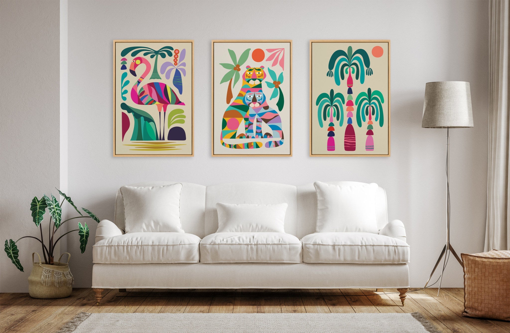 Sylvie MCM Tiger Love Framed Canvas by Rachel Lee