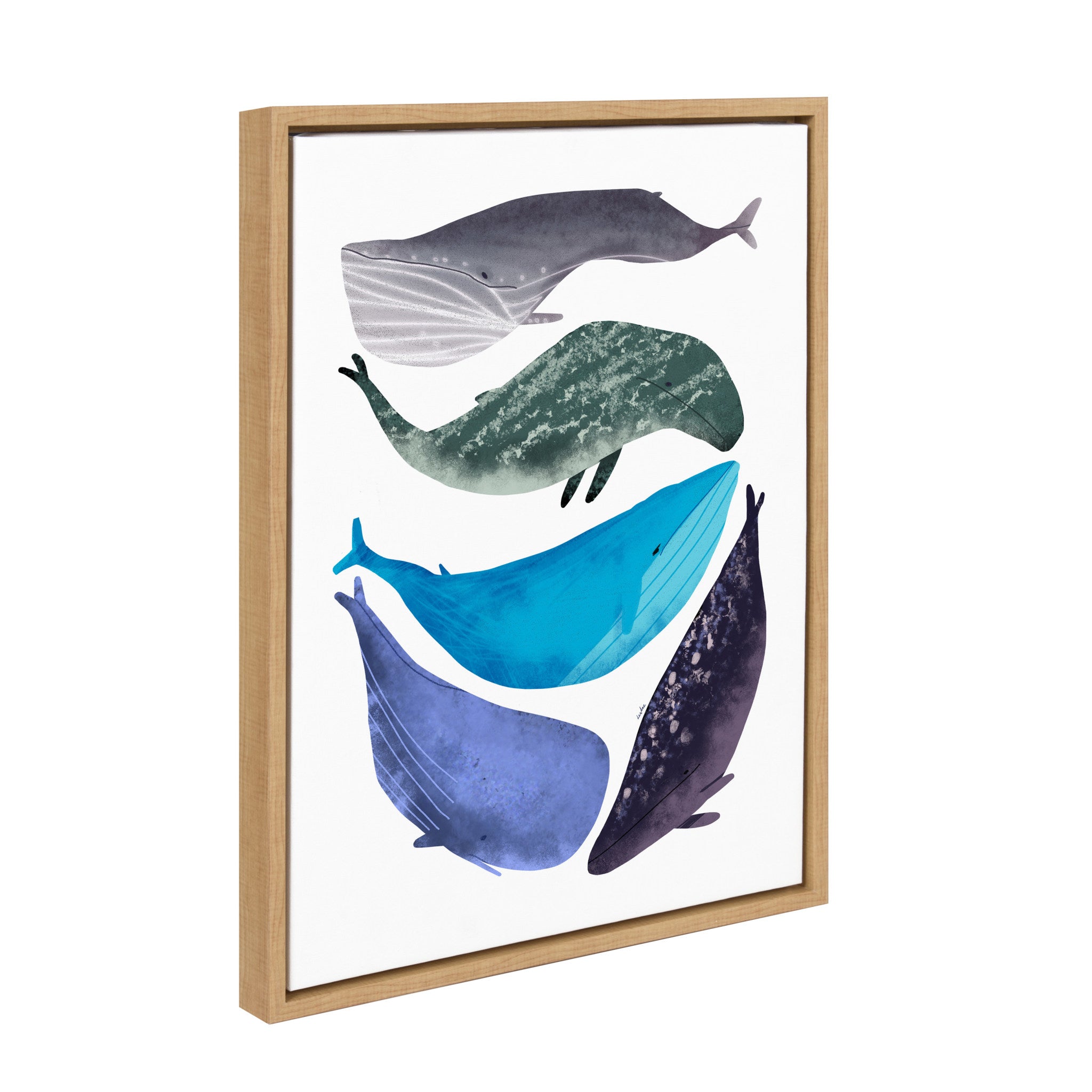 Sylvie Whales Framed Canvas by Lida Larina by kateandlaurel - product image 2 for Resin Society