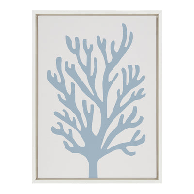 Sylvie Abstract Coral Ocean Blue Framed Canvas by kateandlaurel - product image 8 for Resin Society