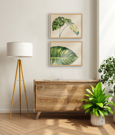Blake Spotted Leaves Neutral Framed Printed Glass by kateandlaurel - product image 6 for Resin Society