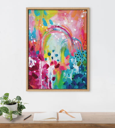 Sylvie Chasing Rainbows Framed Canvas by Rachel Christopoulos by kateandlaurel - product image 7 for Resin Society