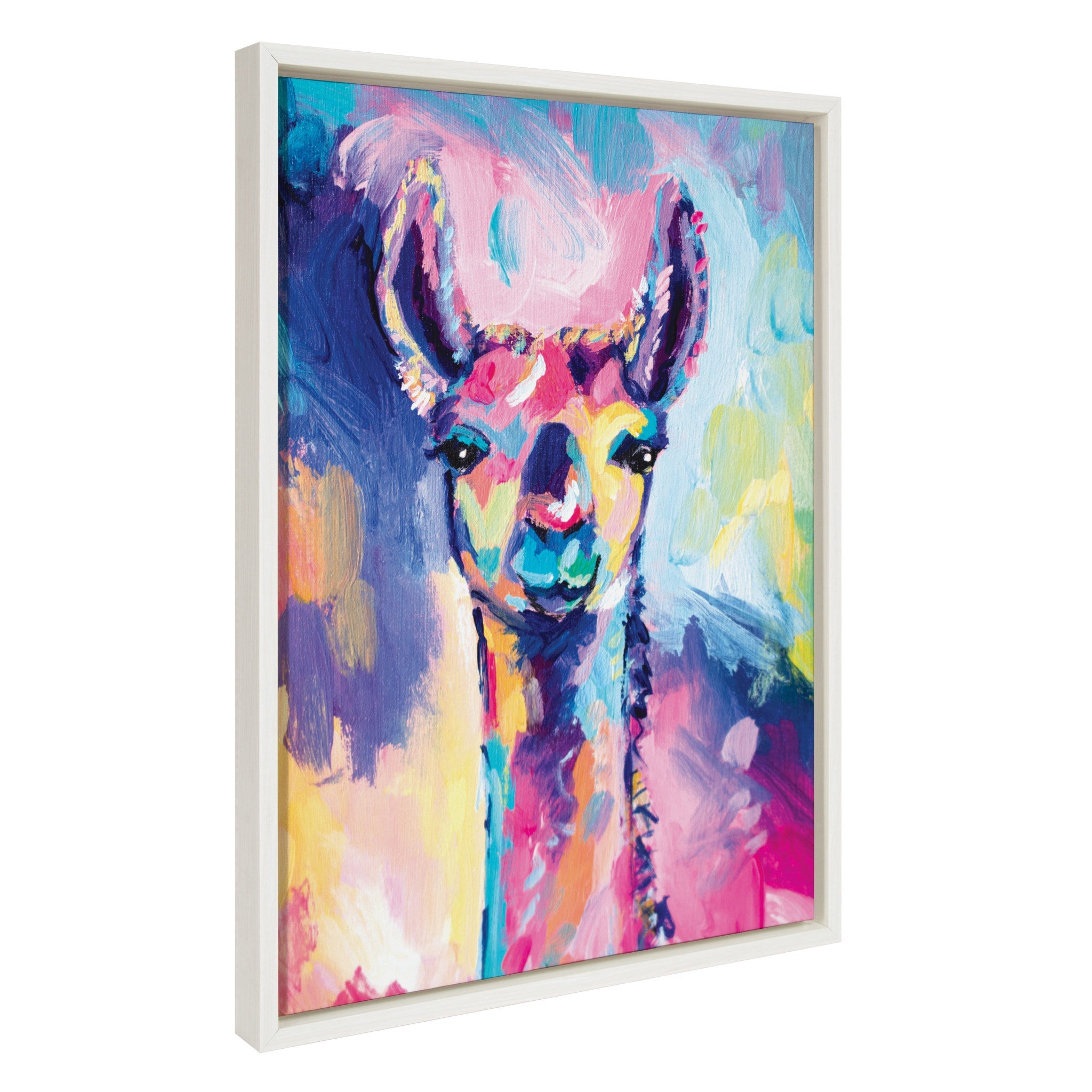 Sylvie Lolly The Llama Framed Canvas by Rachel Christopoulos by kateandlaurel - product image 2 for Resin Society