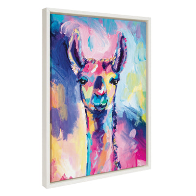Sylvie Lolly The Llama Framed Canvas by Rachel Christopoulos by kateandlaurel - product image 2 for Resin Society