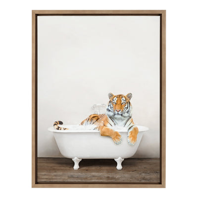 Sylvie Bengal Tiger in Rustic Bath Framed Canvas by kateandlaurel - product image 8 for Resin Society