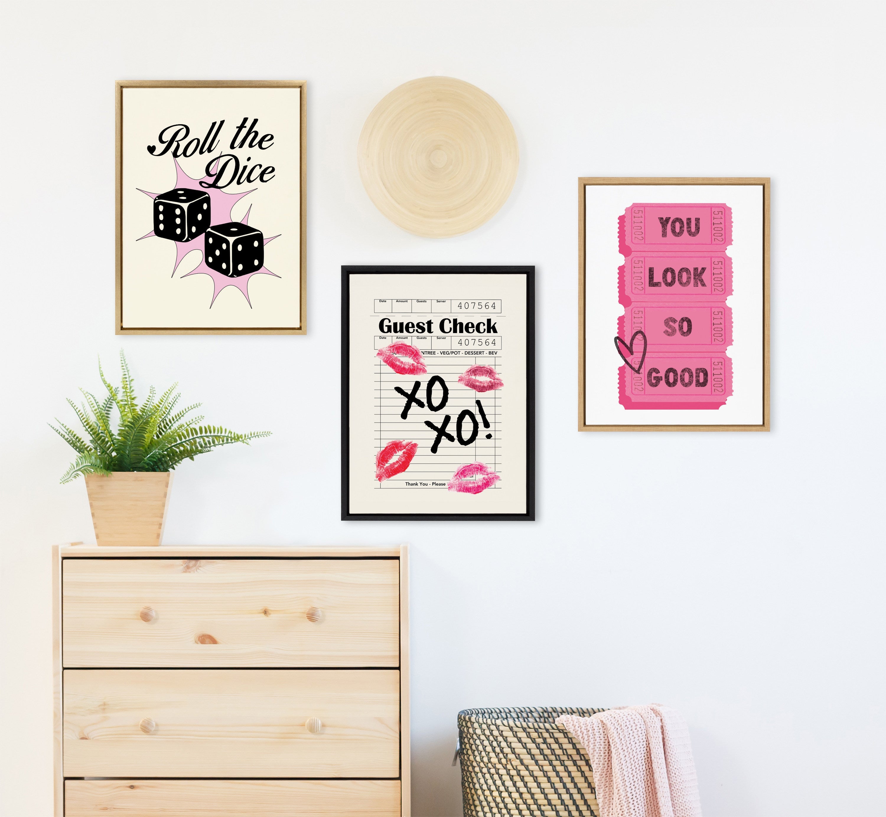 Sylvie You Look So Good Pink Tickets Framed Canvas by Alli Standefer