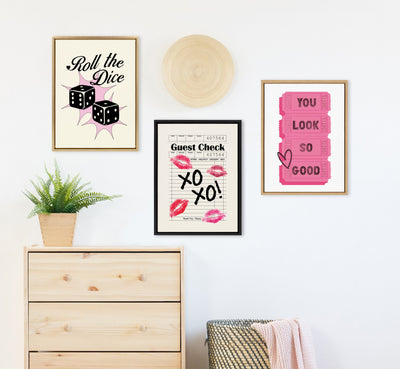 Sylvie You Look So Good Pink Tickets Framed Canvas by Alli Standefer