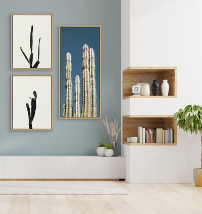 Sylvie Cactus Sky Framed Canvas by Stephanie Klatt