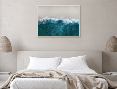 Sylvie Waves Crashing on the Beach Framed Canvas by The Creative Bunch Studio