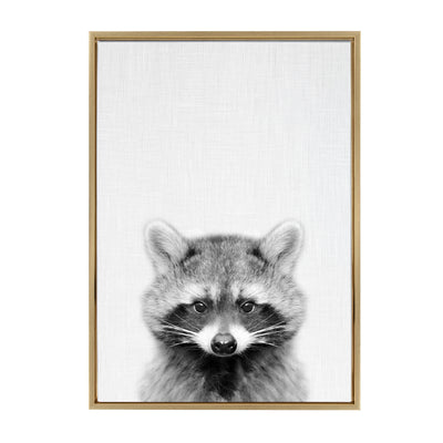Sylvie Raccoon Framed Canvas by Simon Te Tai by kateandlaurel - product image 6 for Resin Society