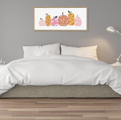 Sylvie Crafted Pumpkins Framed Canvas by Duchess Plum
