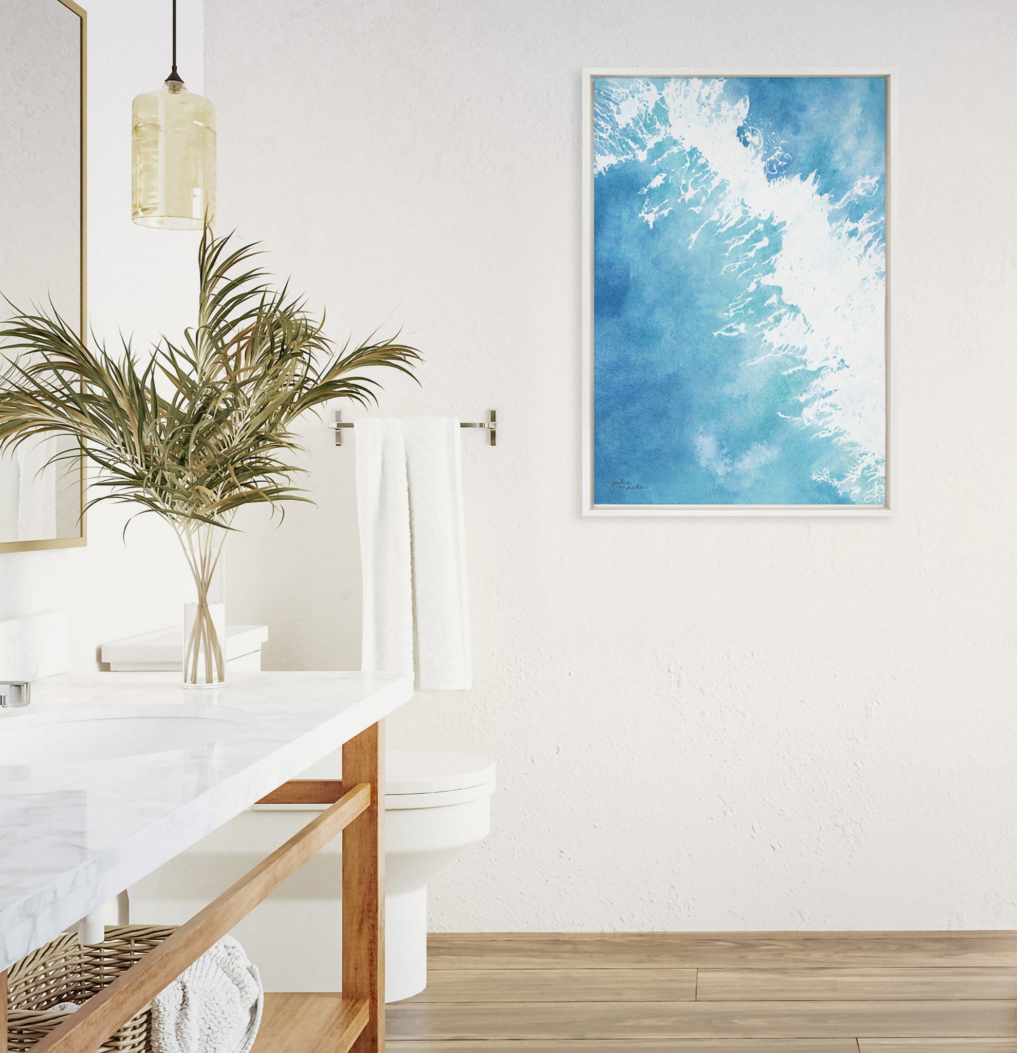 Sylvie Into the Blue Framed Canvas by kateandlaurel - product image 6 for Resin Society