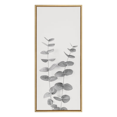 Sylvie Eucalyptus Botanical II Gray and Soft White Framed Canvas by The by kateandlaurel - product image 2 for Resin Society