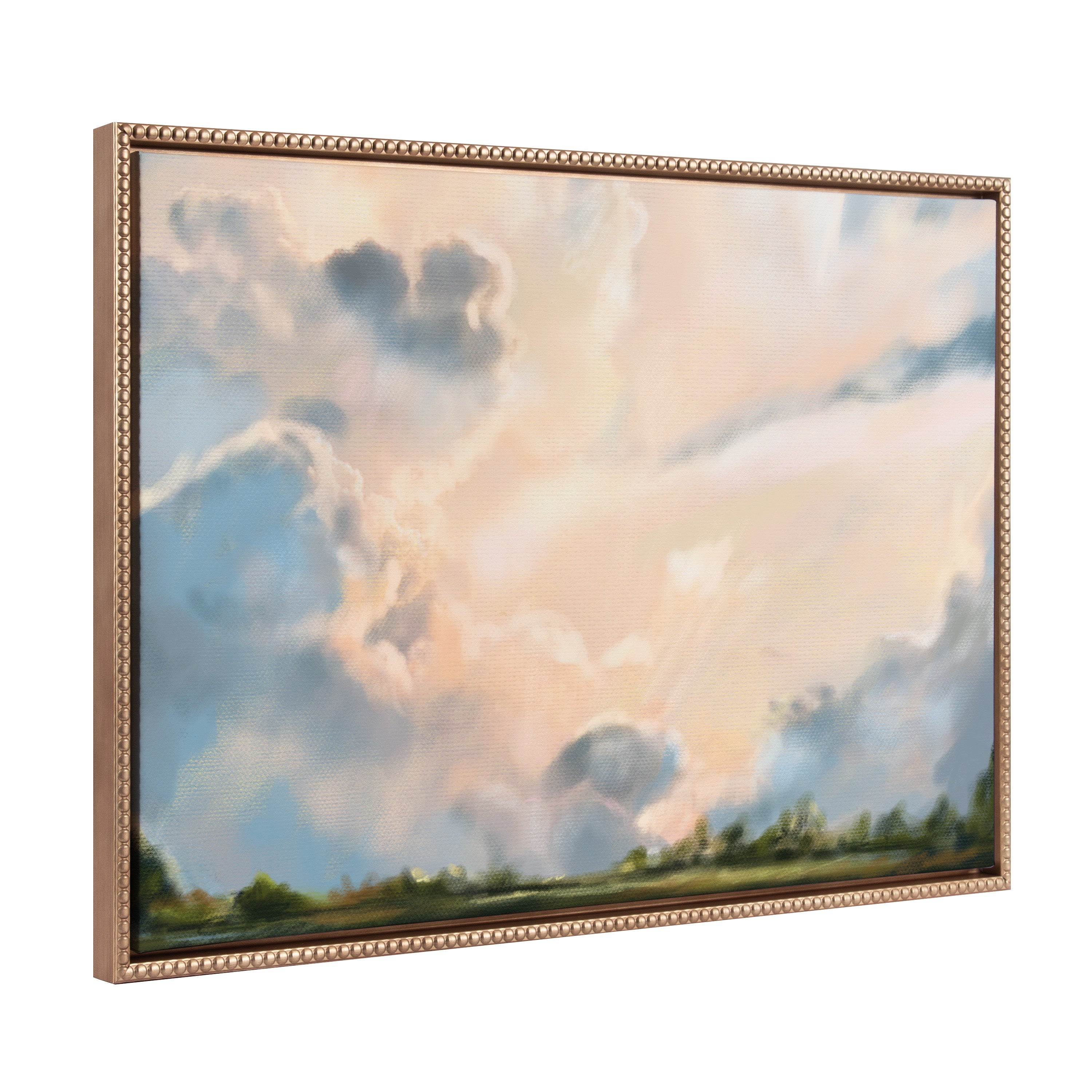 Sylvie Beaded Clouds Framed Canvas by Mary Sparrow