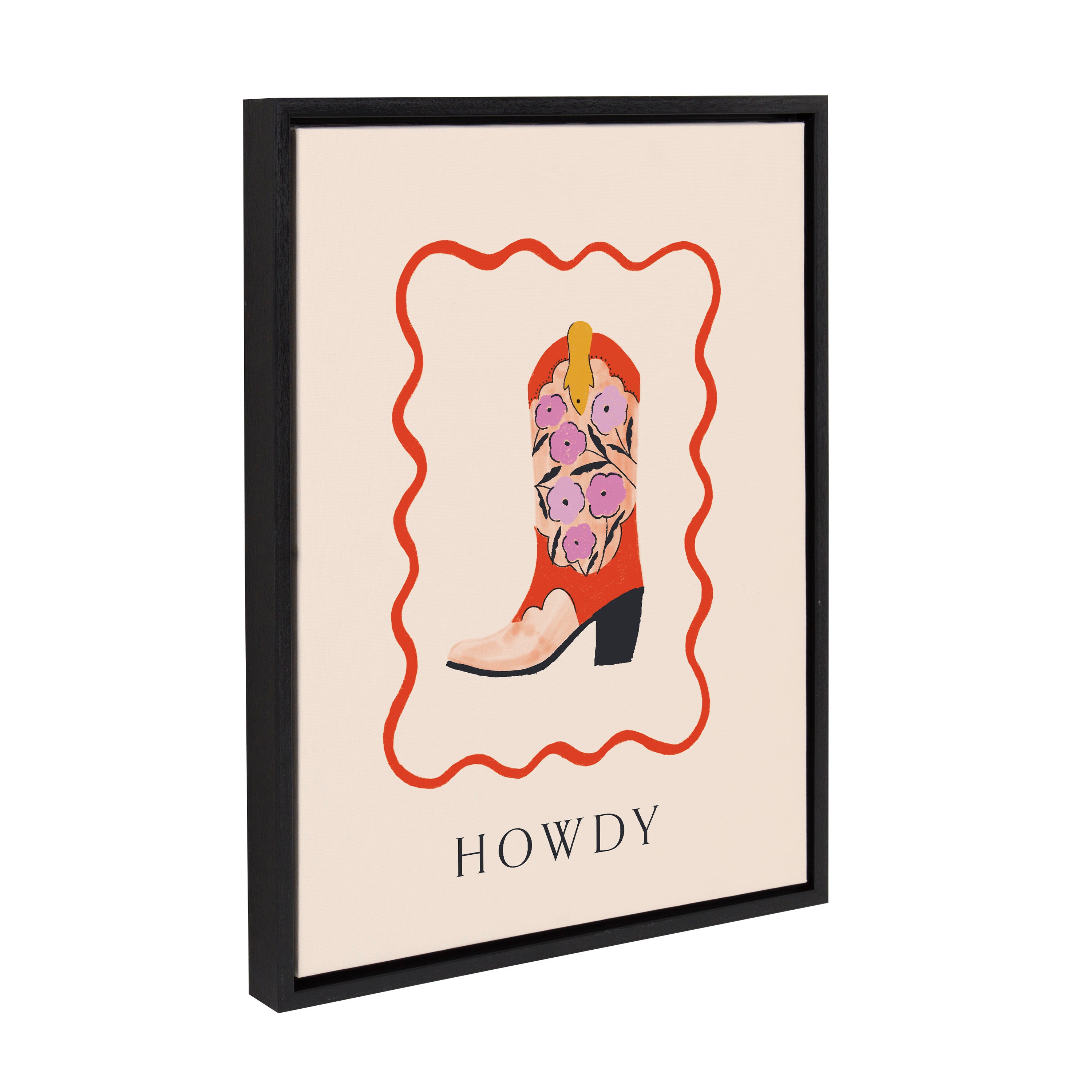 Sylvie Howdy Framed Canvas by Duchess Plum