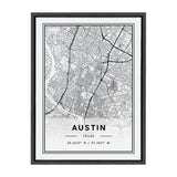 Sylvie Austin Modern Map Framed Canvas by kateandlaurel - main product image for Resin Society