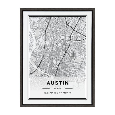 Sylvie Austin Modern Map Framed Canvas by kateandlaurel - product image 8 for Resin Society