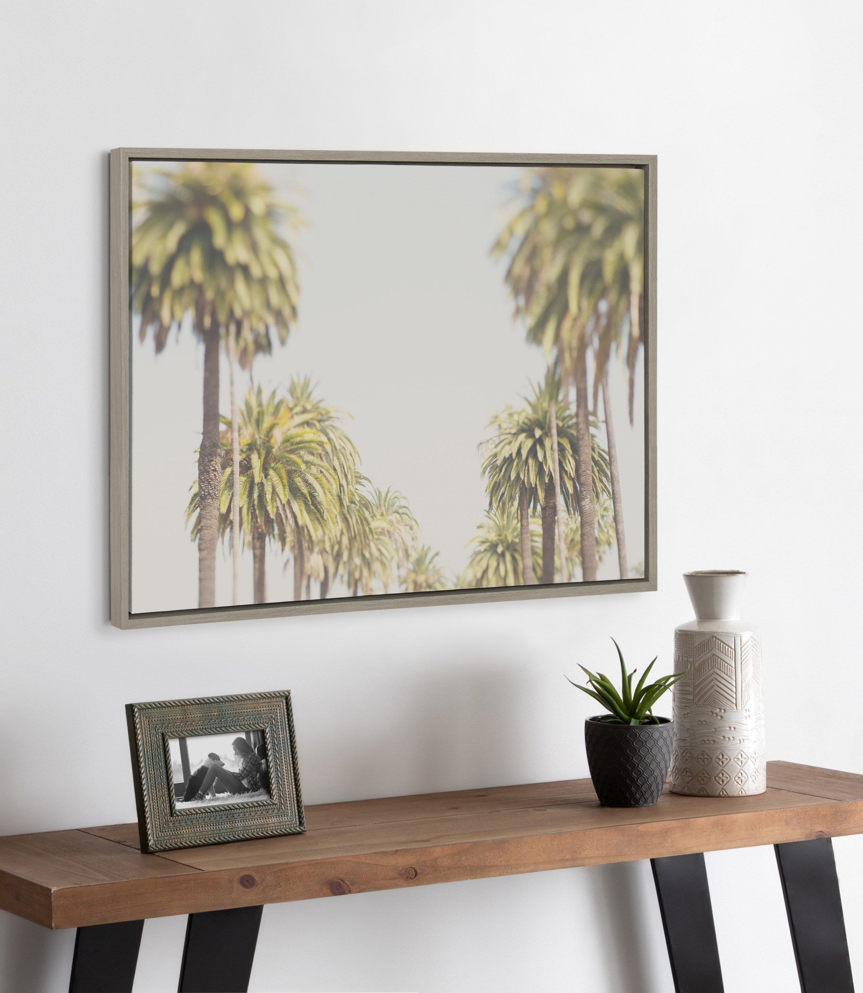 Sylvie LA California Palm Trees Framed Canvas by Laura Evans by kateandlaurel - product image 7 for Resin Society
