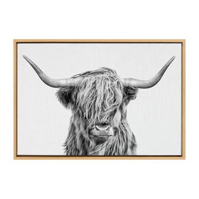 Sylvie Highland Cow 2 Framed Canvas by kateandlaurel - product image 2 for Resin Society
