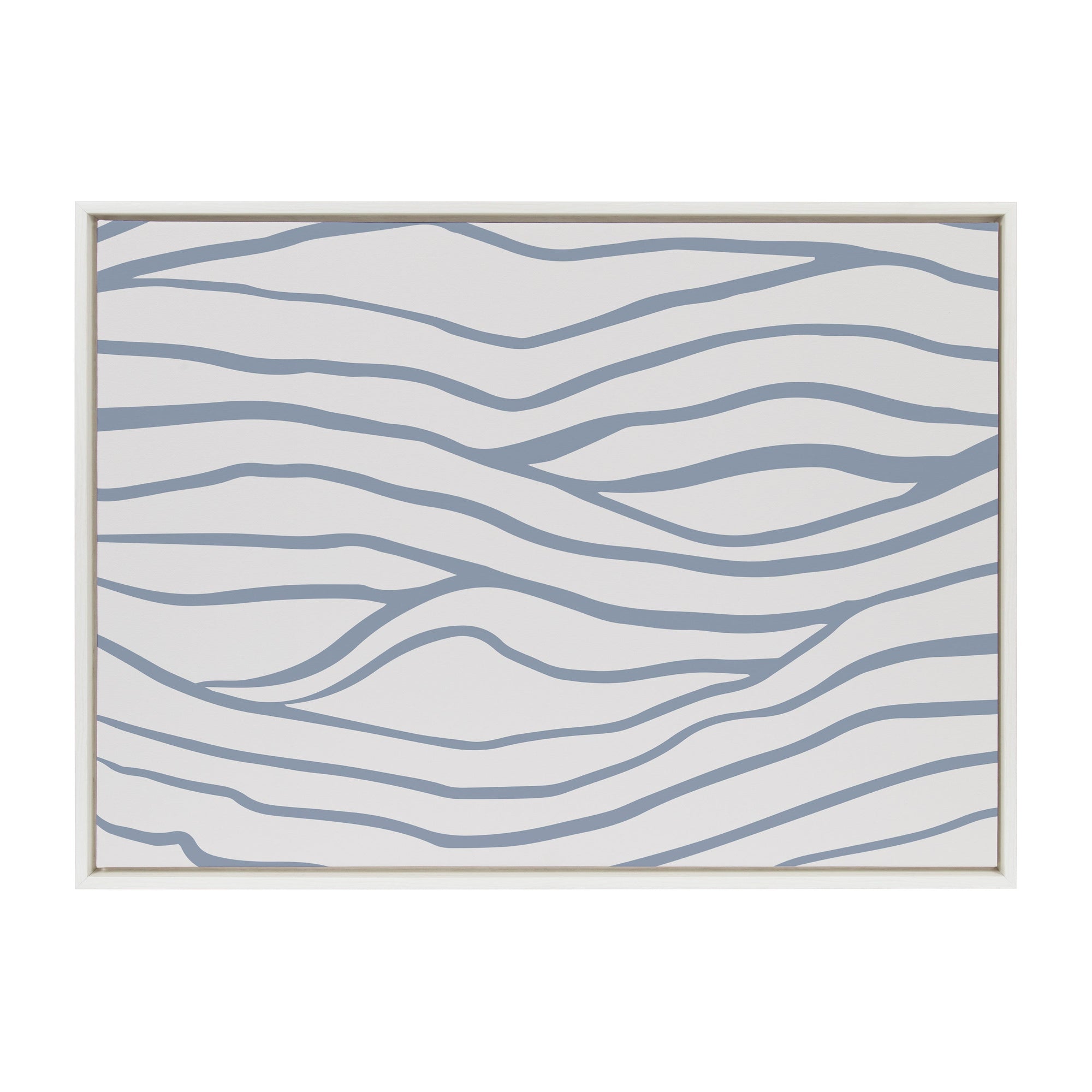 Sylvie Simple Elegant Coastal Waves Framed Canvas by The Creative Bunch Studio
