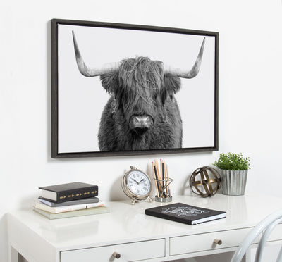 Sylvie Highland Cow Portrait Framed Canvas by Amy Peterson Art Studio by kateandlaurel - product image 4 for Resin Society
