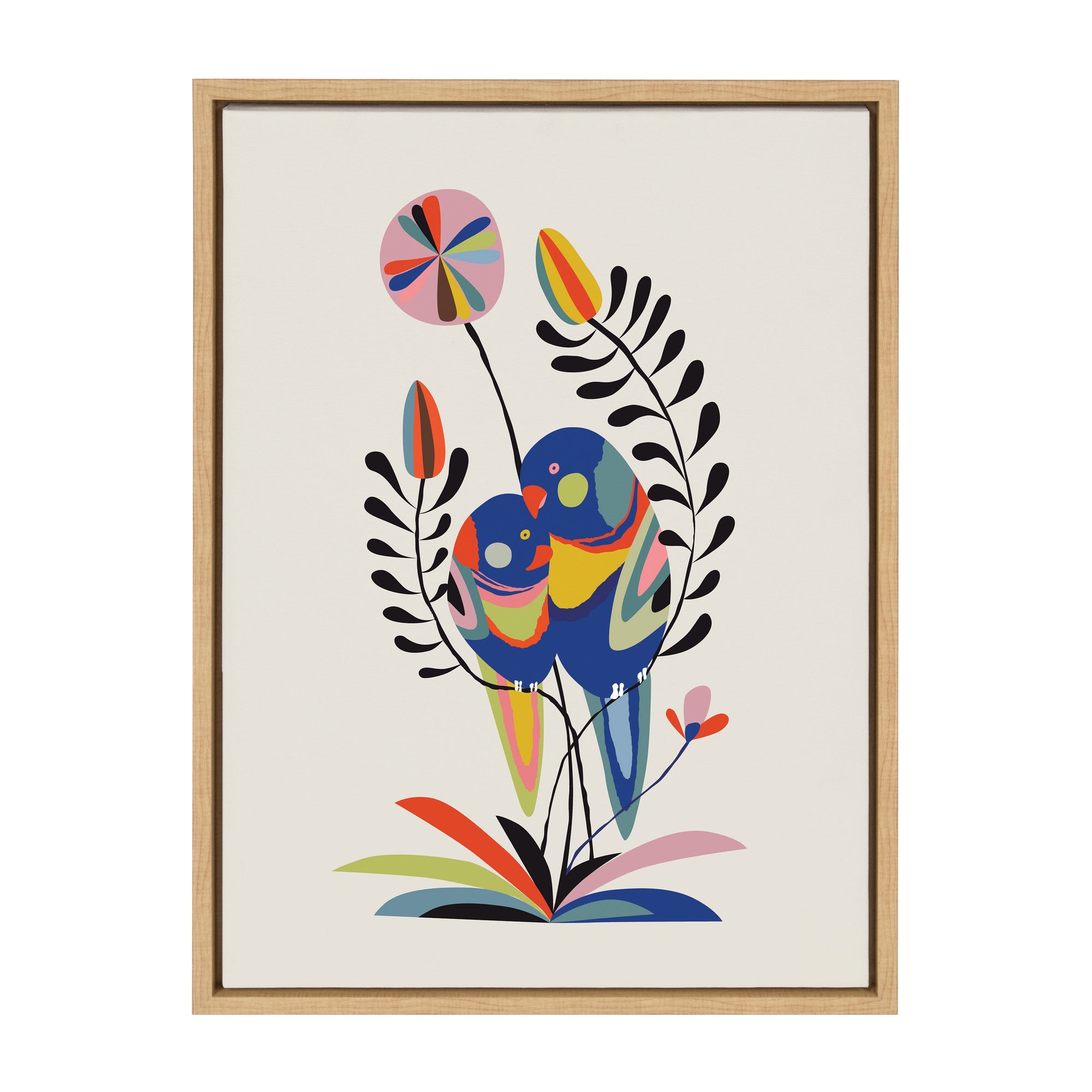 Sylvie Rainbow Lorikeet Framed Canvas by kateandlaurel - product image 9 for Resin Society