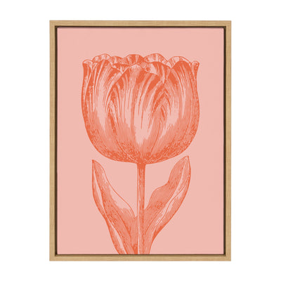 Sylvie Tulip in Pink and Orange Framed Canvas by kateandlaurel - main product image for Resin Society