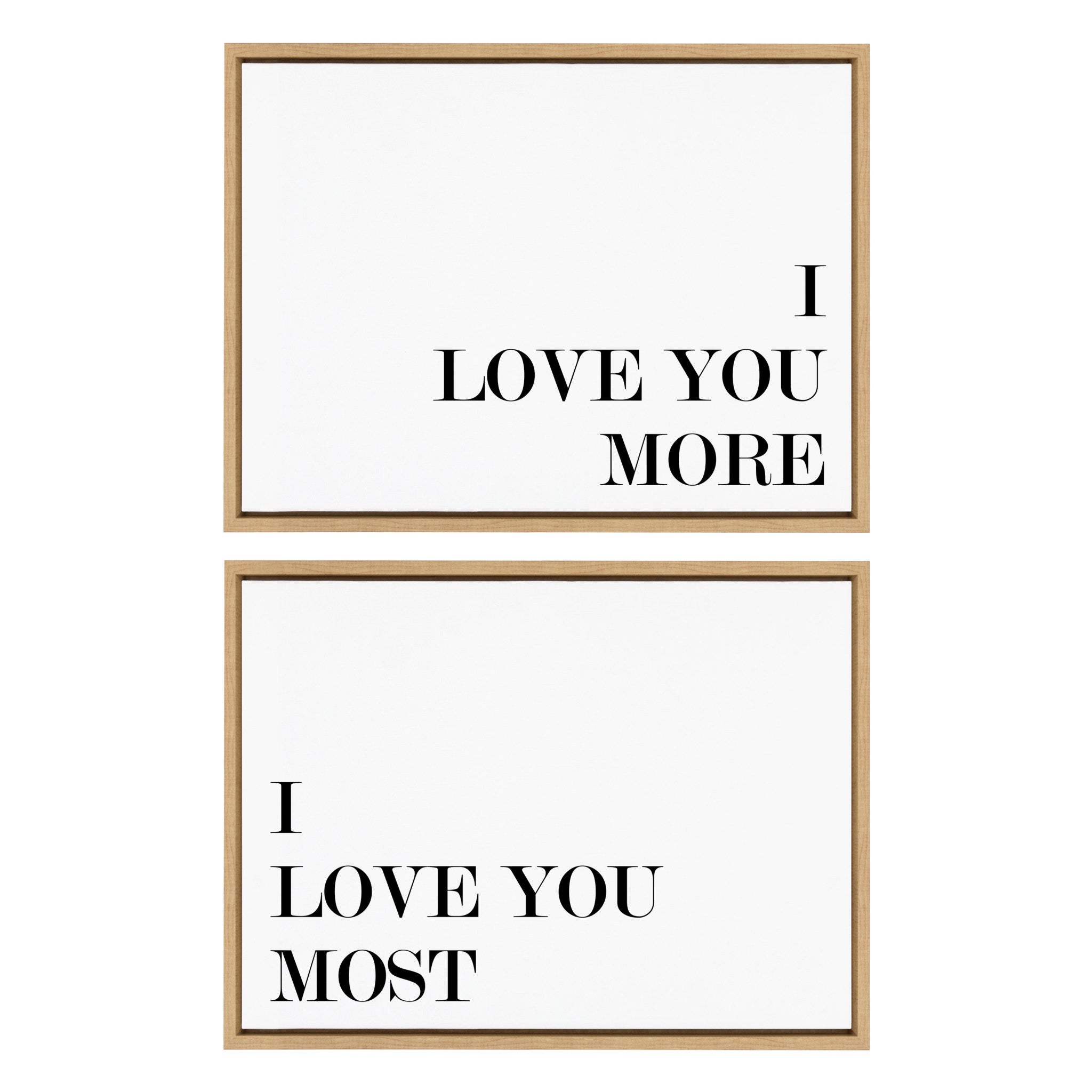 Sylvie I Love You More and I Love You Most Framed Canvas Art Set by Maggie Price