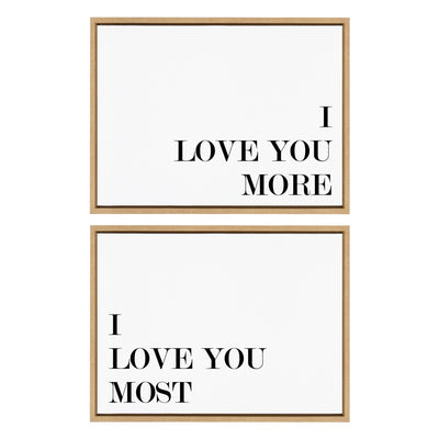 Sylvie I Love You More and I Love You Most Framed Canvas Art Set by Maggie Price