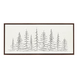 Sylvie Minimalist Evergreen Trees Sketch Framed Canvas