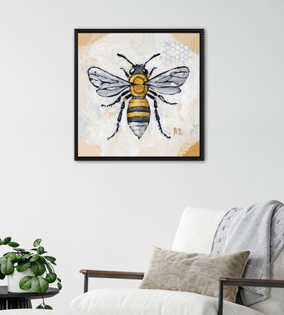 Sylvie Beaded Honeycomb Framed Canvas by Mackenzie Nelson
