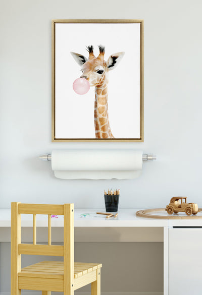 Sylvie Bubble Gum Giraffe Framed Canvas by Amy Peterson Art Studio by kateandlaurel - product image 4 for Resin Society