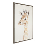 Sylvie Watercolor Giraffe Framed Canvas by kateandlaurel - main product image for Resin Society