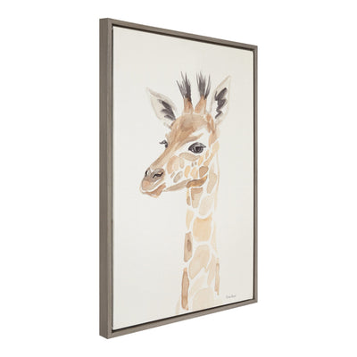 Sylvie Watercolor Giraffe Framed Canvas by kateandlaurel - main product image for Resin Society