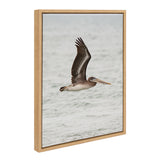 Sylvie Pelican No 1 framed canvas art showing a soft pelican coastal scene