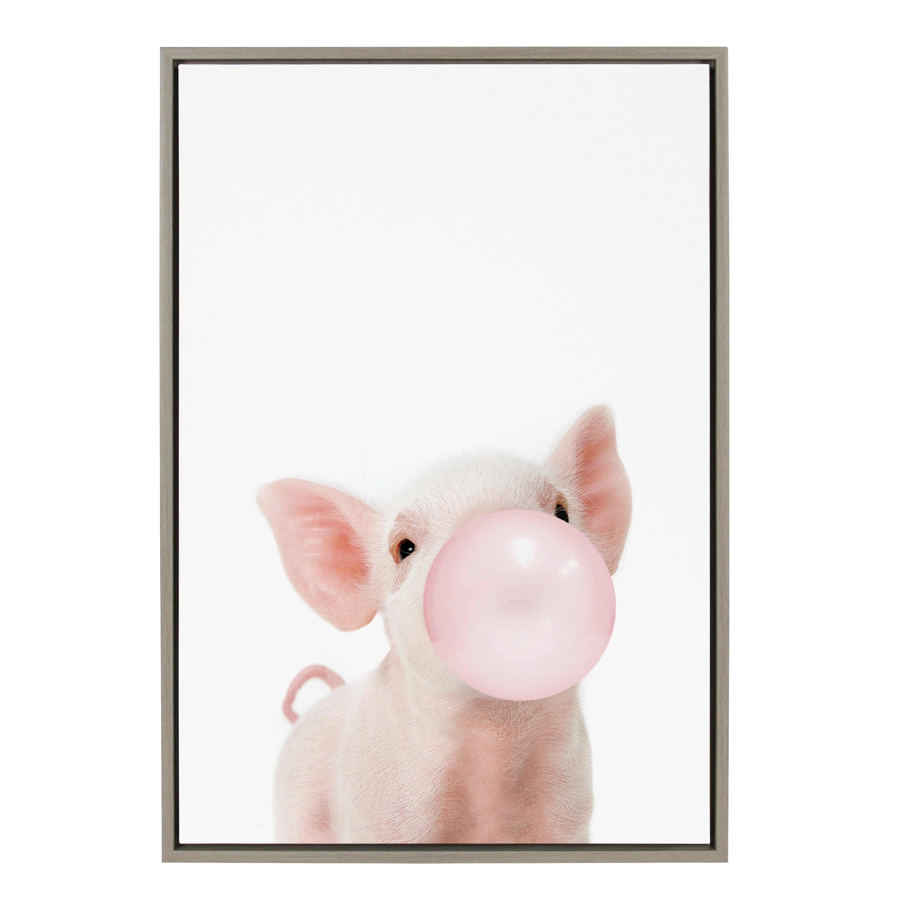 Sylvie Bubble Gum Piglet Framed Canvas by Amy Peterson Art Studio by kateandlaurel - product image 10 for Resin Society