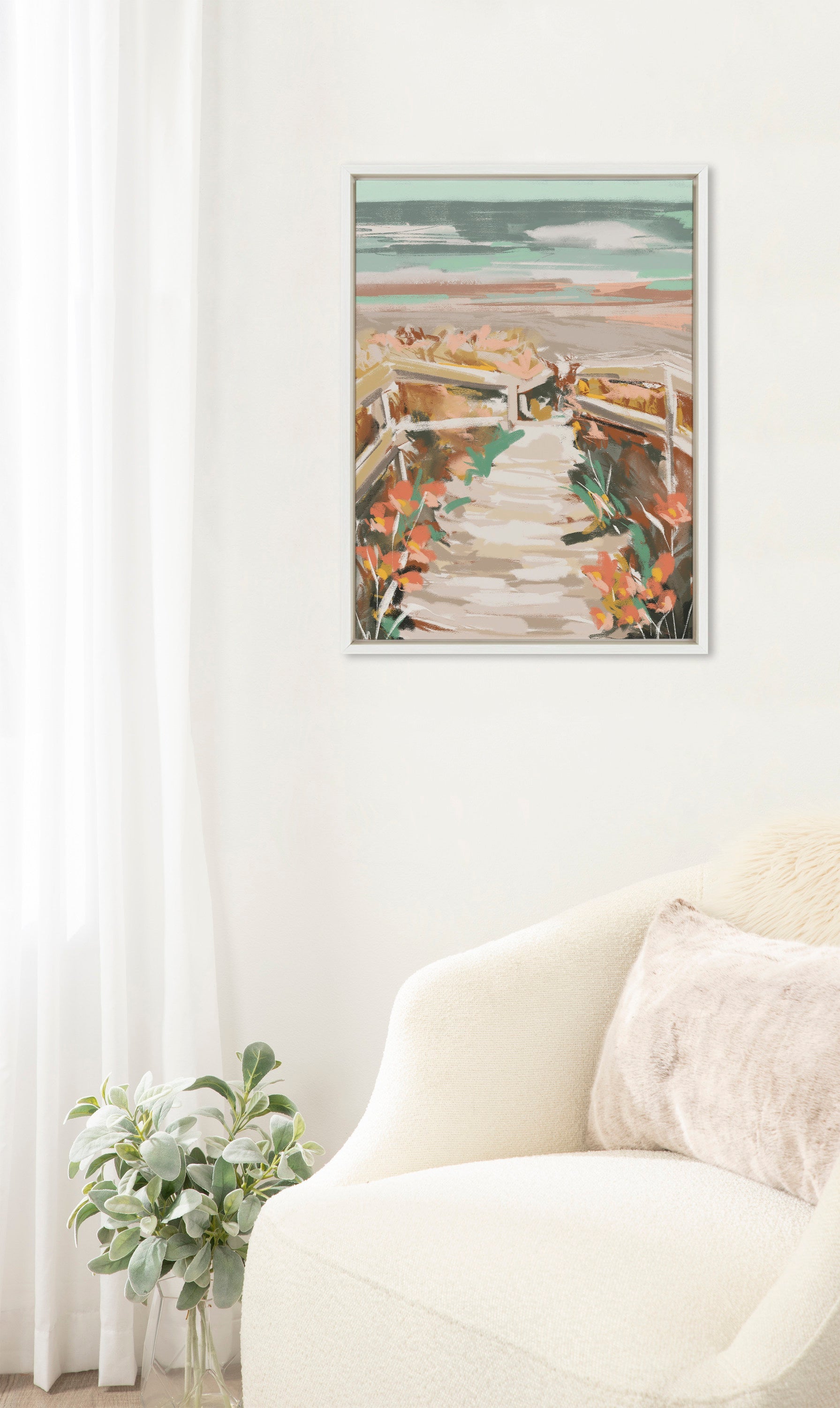 Sylvie Landscape 08 Beach Framed Canvas by Annie Quigley