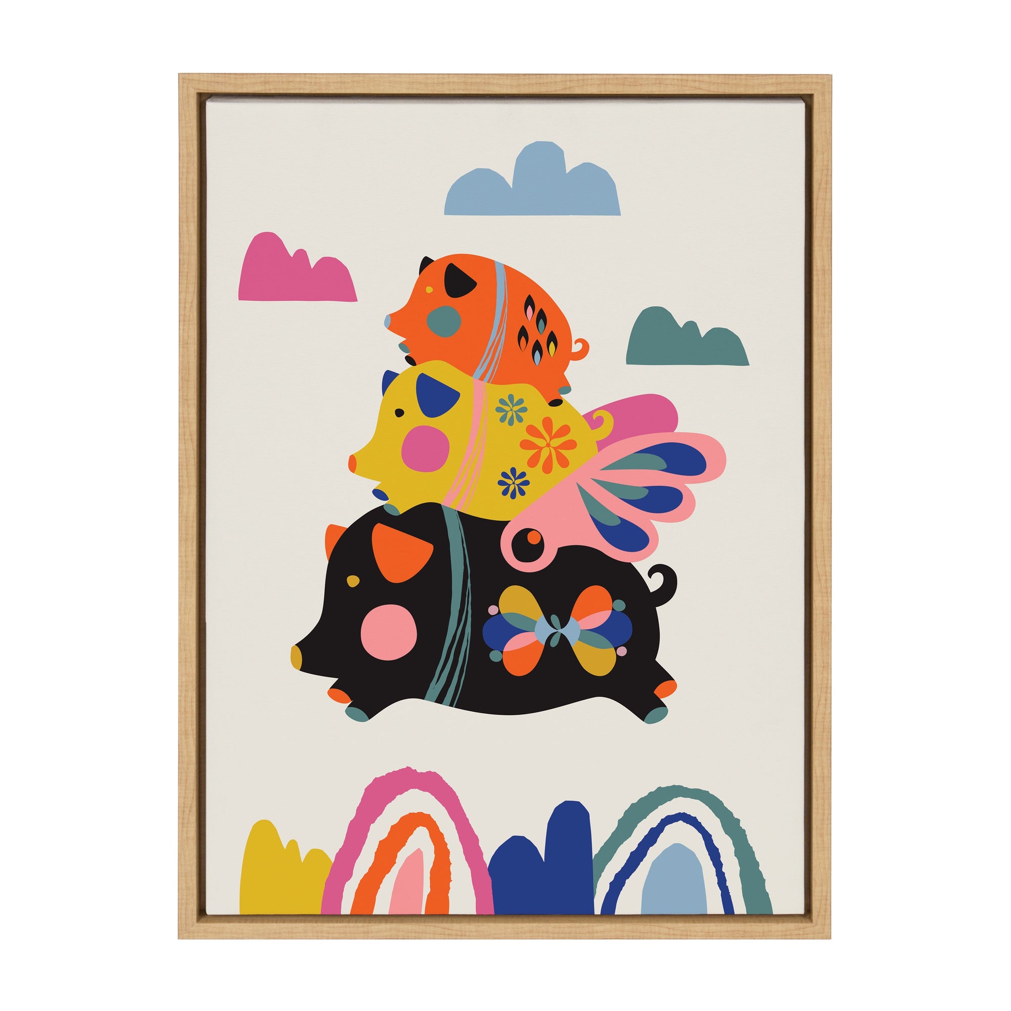 Sylvie Flying Pigs Framed Canvas by kateandlaurel - product image 9 for Resin Society