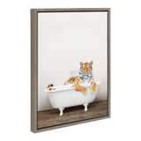 Sylvie Bengal Tiger in Rustic Bath Framed Canvas by kateandlaurel - product image 13 for Resin Society