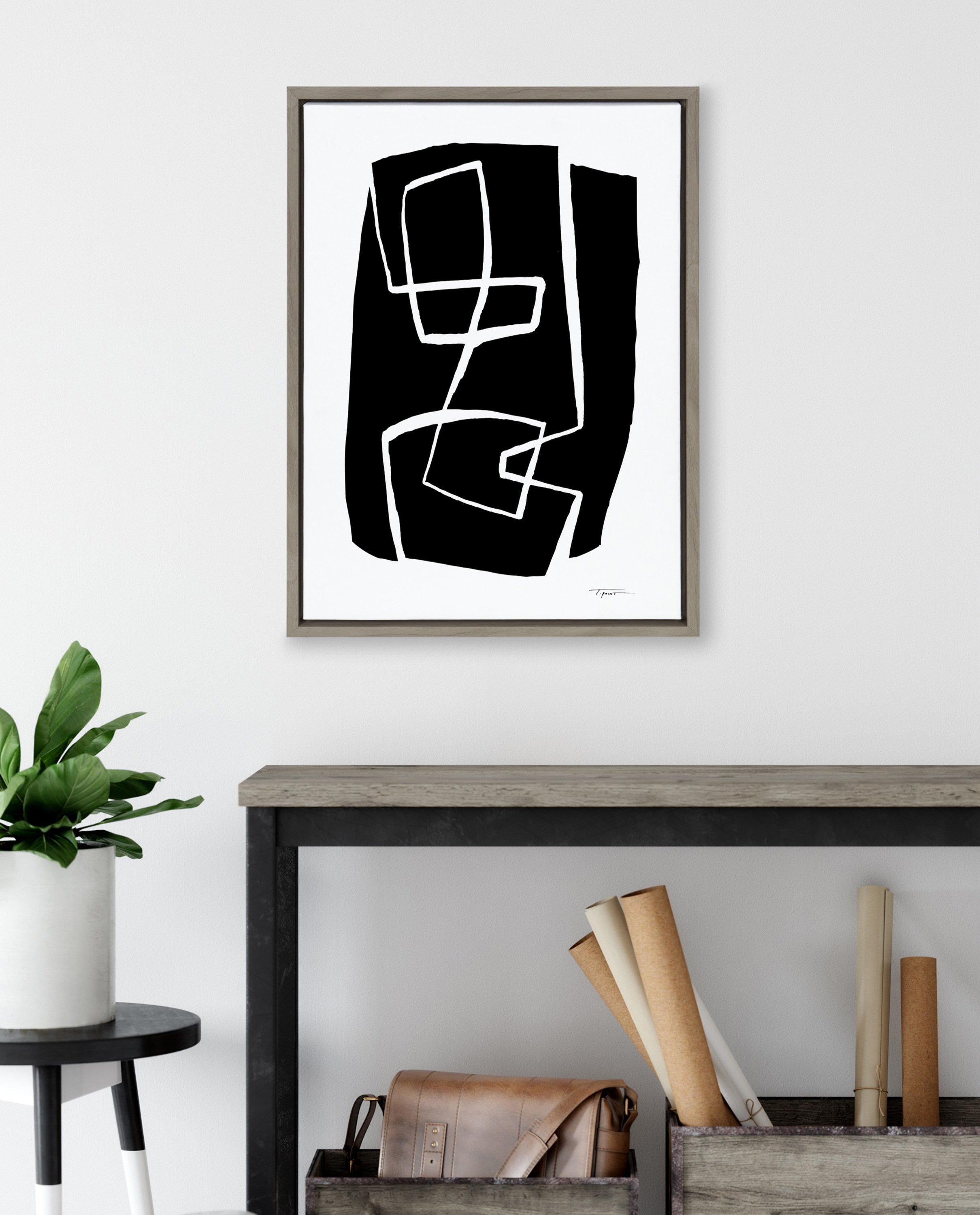 Sylvie Modern Meeting Forms Framed Canvas by kateandlaurel - product image 12 for Resin Society