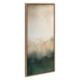 Framed canvas art of a soft, abstract green mountain landscape by Amy Lighthall