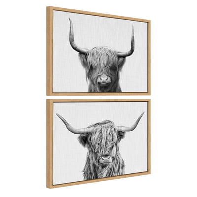 Sylvie Highland and Highland Cow 2 Framed Canvas by kateandlaurel - product image 7 for Resin Society