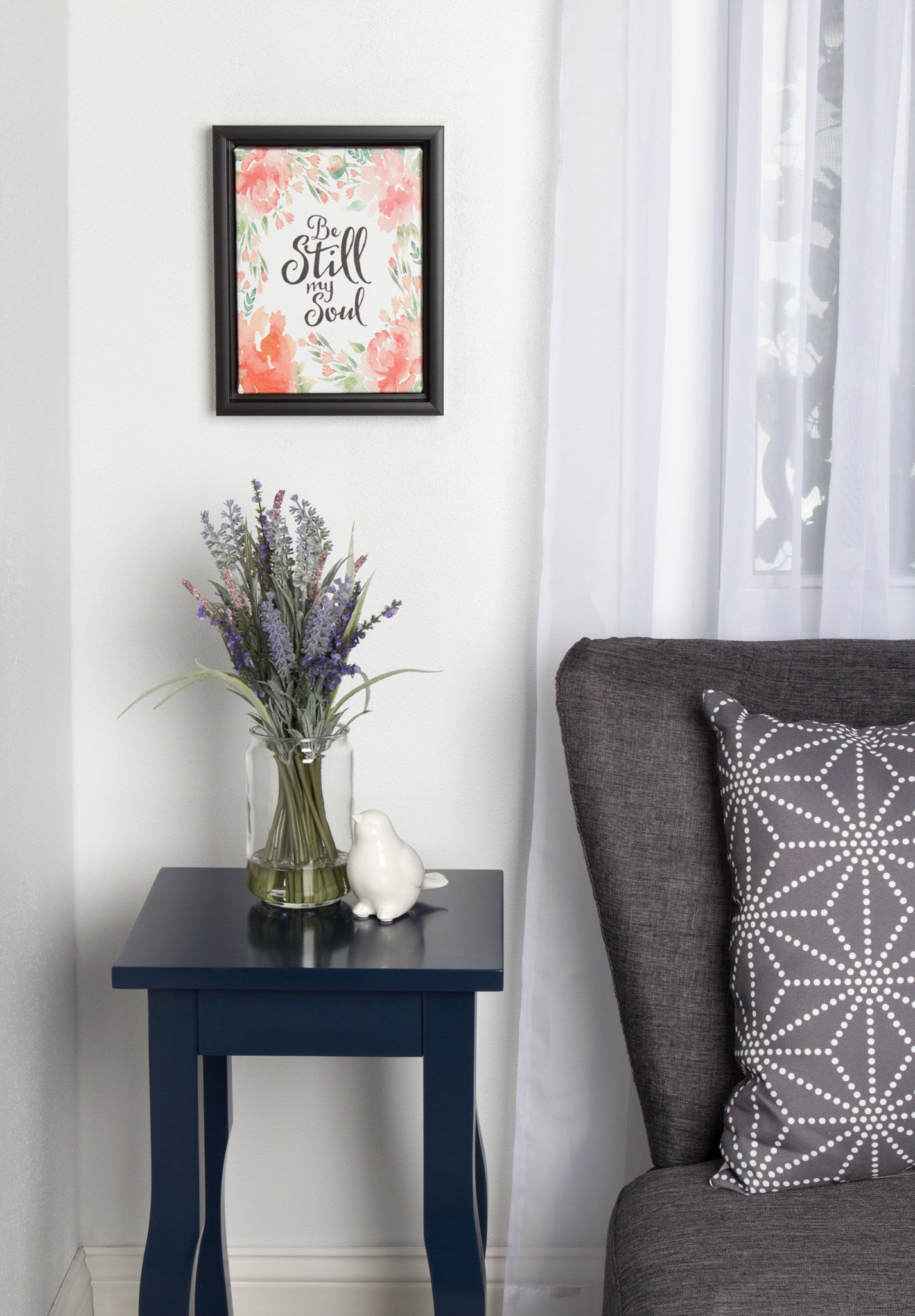 Sylvie Be Still Floral Watercolor Art Framed Canvas by kateandlaurel - product image 4 for Resin Society
