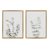 Sylvie Neutral Botanical Print No 3 and 4 Framed Canvas by The Creative by kateandlaurel - main product image for Resin Society