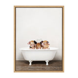 Sylvie Three Little Pigs In Vintage Bathtub Framed Canvas by kateandlaurel - product image 2 for Resin Society