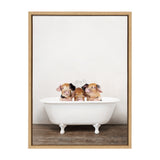 Sylvie Three Little Pigs In Vintage Bathtub Framed Canvas by kateandlaurel - product image 9 for Resin Society