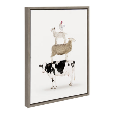 Sylvie Stacked Farm Animals Framed Canvas by Amy Peterson by kateandlaurel - product image 2 for Resin Society