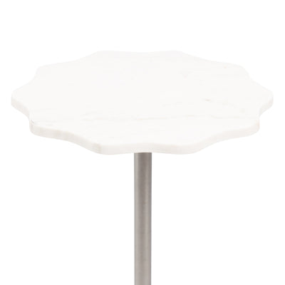 Sanzo Scalloped Marble and Metal Table