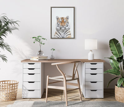 Sylvie Tiger Portrait Framed Canvas by Amy Peterson Art Studio